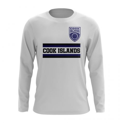 Cook Islands Core Football Country Long Sleeve T-Shirt (White)