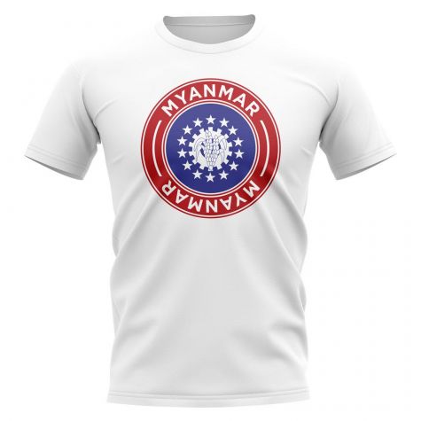 Myanmar Football Badge T-Shirt (White)