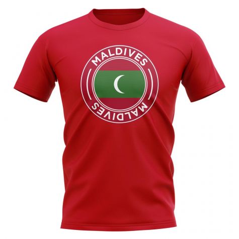 Maldives Football Badge T-Shirt (Red)