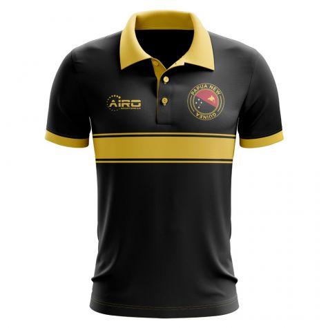 Papua New Guinea Concept Stripe Polo Shirt (Black) (Kids)