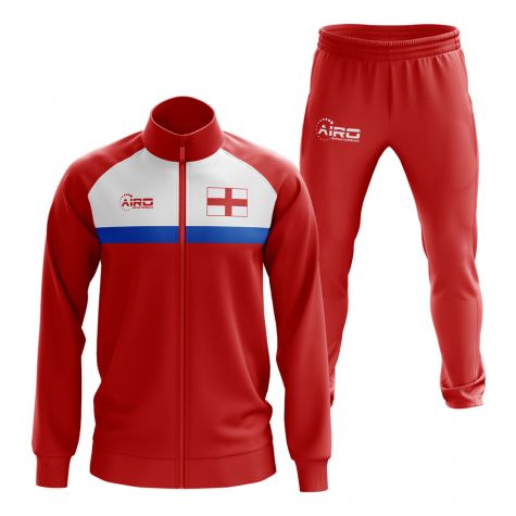 England Concept Football Tracksuit (Red)