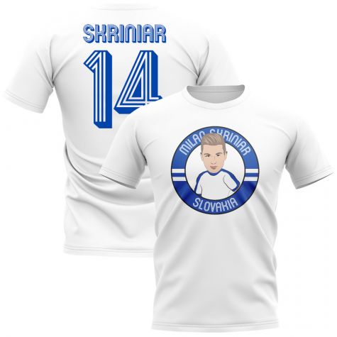 Milan Skriniar Slovakia Illustration T-Shirt (White)