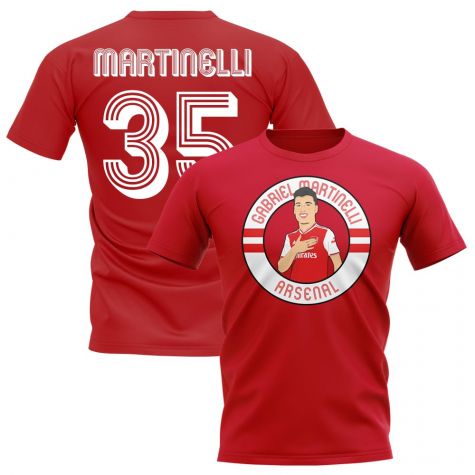 Gabriel Martinelli Arsenal Illustration T-Shirt (Red)