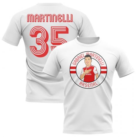 Gabriel Martinelli Arsenal Illustration T-Shirt (White)