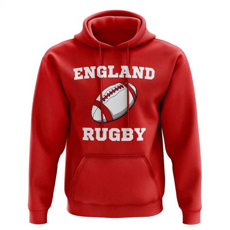 England Rugby Ball Hoody (Red)