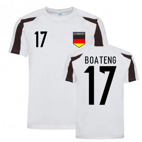 Jerome Boateng Germany Sports Training Jersey (White-Black)