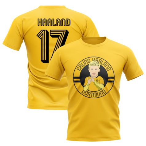 Erling Haaland Dortmund Illustration T-Shirt (Yellow)