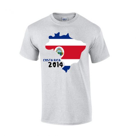 Costa Rica 2014 Country Flag T-shirt (grey)