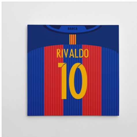 Barcelona 16-17 Canvas Print (Rivaldo 10)