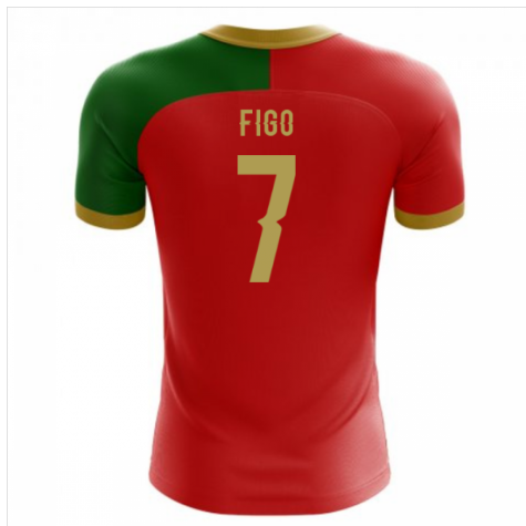 2024-2025 Portugal Flag Home Concept Football Shirt (Figo 7) - Kids