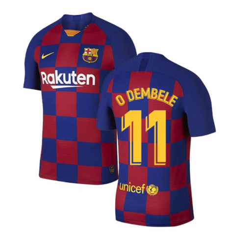 2019-2020 Barcelona Home Vapor Match Nike Shirt (Kids) (O.DEMBELE 11)