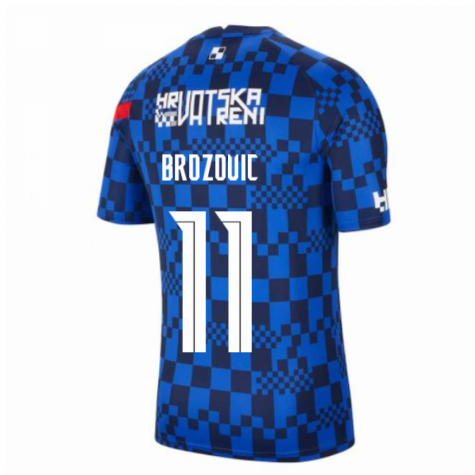 2020-2021 Croatia Pre-Match Training Shirt (Blue) - Kids (BROZOVIC 11)