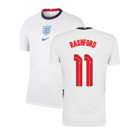 Nike England Marcus Rashford Authentic Match Home Jersey 22/23 w/ World Cup 2022 Patches (White/Blue Fury/Blue Void) Size XL