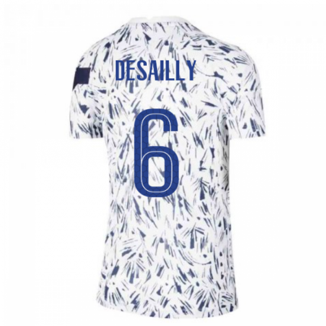 2020-2021 France Pre-Match Training Shirt (White) - Kids (DESAILLY 6)