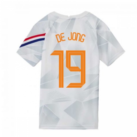 2020-2021 Holland Pre-Match Training Shirt (White) - Kids (DE JONG 19)