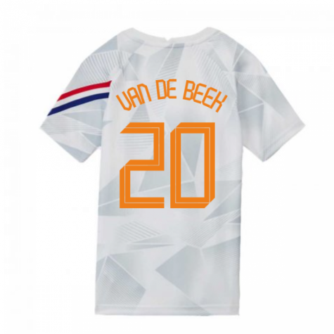 2020-2021 Holland Pre-Match Training Shirt (White) - Kids (VAN DE BEEK 20)