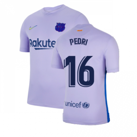2021-2022 Barcelona Away Shirt (Kids) (PEDRI 16)