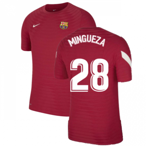 2021-2022 Barcelona Elite Training Shirt (Red) (MINGUEZA 28)