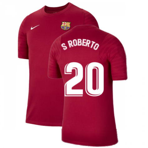 2021-2022 Barcelona Training Shirt (Noble Red) (S.ROBERTO 20)