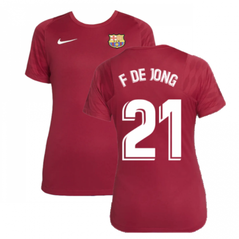 2021-2022 Barcelona Training Shirt (Noble Red) - Womens (F.DE JONG 21)