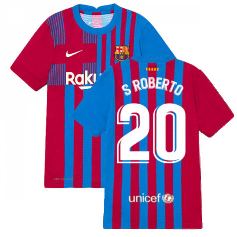 2021-2022 Barcelona Vapor Match Home Shirt (Kids) (S.ROBERTO 20)