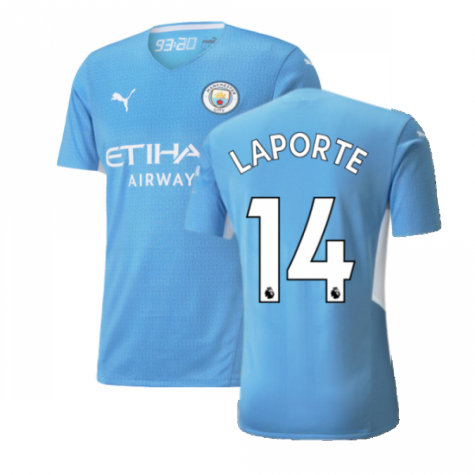 2021-2022 Man City Authentic Home Shirt (LAPORTE 14)