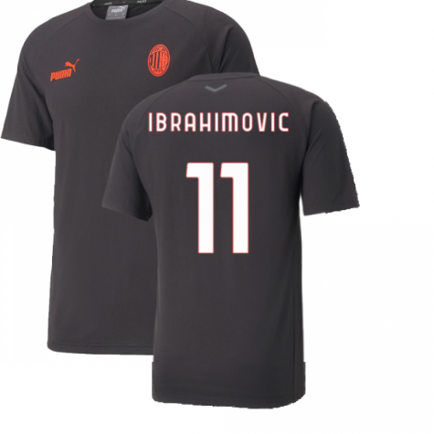 2022-2023 AC Milan Casuals Tee (Black) (IBRAHIMOVIC 11)