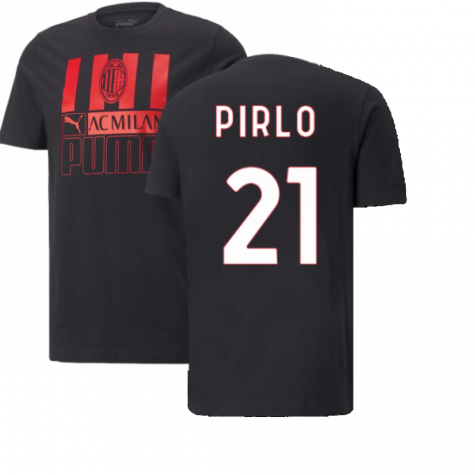 2022-2023 AC Milan FtblCore Tee (Black) (PIRLO 21)