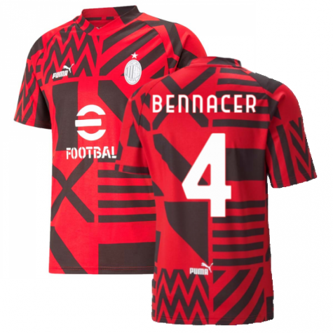 2022-2023 AC Milan Pre-Match Jersey (Red) (BENNACER 4)