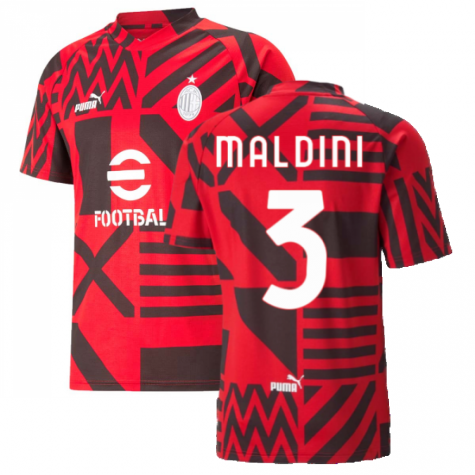 2022-2023 AC Milan Pre-Match Jersey (Red) (MALDINI 3)