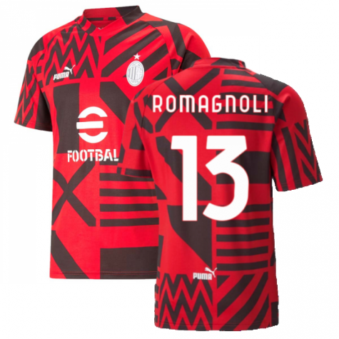 2022-2023 AC Milan Pre-Match Jersey (Red) (ROMAGNOLI 13)