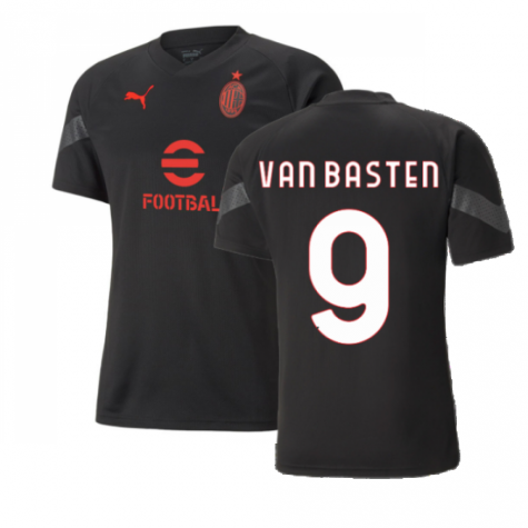 2022-2023 AC Milan Training Jersey (Black) - Kids (VAN BASTEN 9)