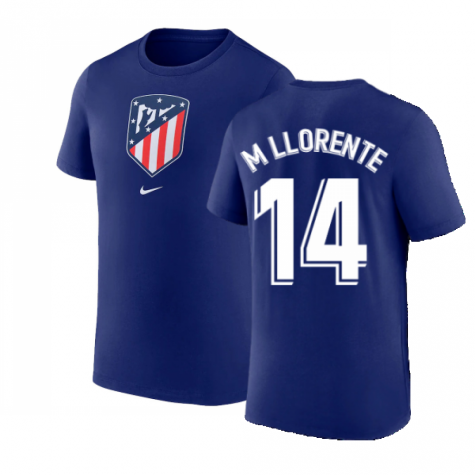 2022-2023 Atletico Madrid Crest Tee (Deep Royal) (M LLORENTE 14)