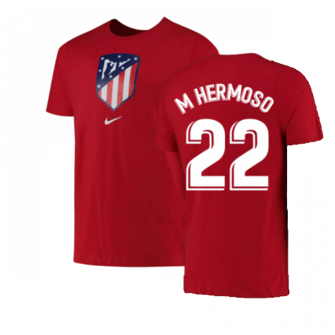 2022-2023 Atletico Madrid Crest Tee (Red) (M HERMOSO 22)