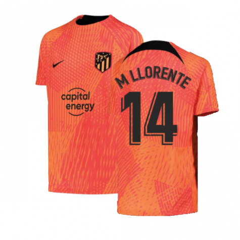 2022-2023 Atletico Madrid Pre-Match Shirt (Laser Crimson) - Kids (M LLORENTE 14)