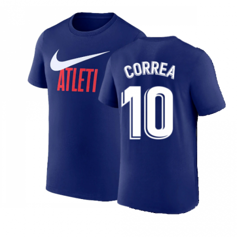 2022-2023 Atletico Madrid Swoosh Tee (Deep Royal) (CORREA 10)