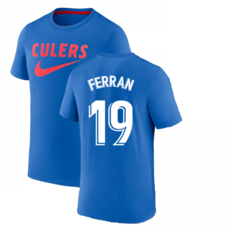 2022-2023 Barcelona Swoosh Club Tee (Blue) (FERRAN 19)