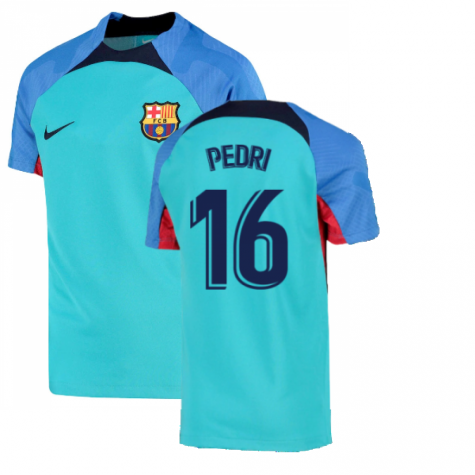 2022-2023 Barcelona Training Shirt (Aqua) (PEDRI 16)