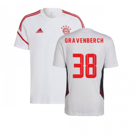 2022-2023 Bayern Munich Training Tee (White) (GRAVENBERCH 38)