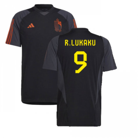 2022-2023 Belgium CO Tee (Black) (R.LUKAKU 9)