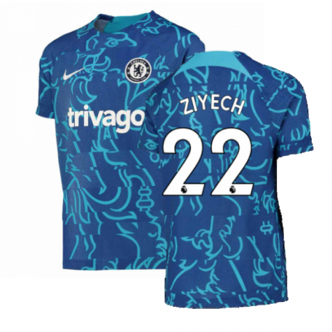 2022-2023 Chelsea Pre-Match Training Shirt (Blue) - Kids (ZIYECH 22)