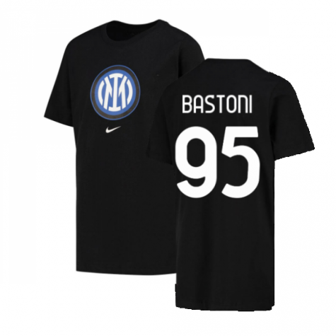 2022-2023 Inter Milan Crest Tee (Black) (BASTONI 95)