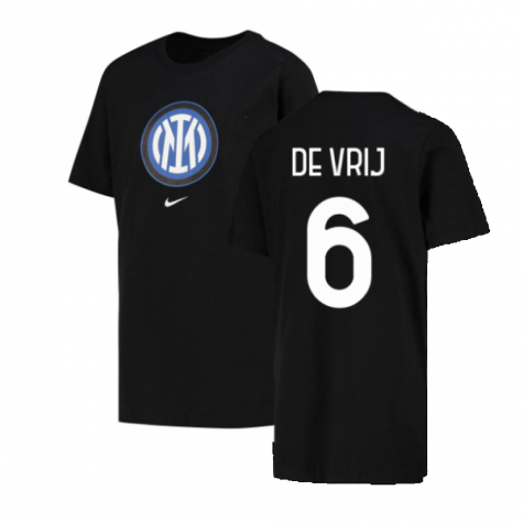 2022-2023 Inter Milan Crest Tee (Black) (DE VRIJ 6)