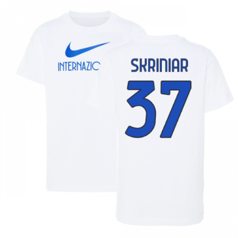 2022-2023 Inter Milan Swoosh Tee (White) - Kids (SKRINIAR 37)