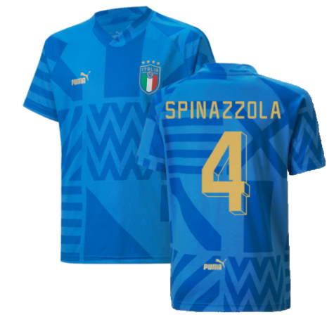 2022-2023 Italy Home Pre-Match Jersey (Blue) - Kids (SPINAZZOLA 4)