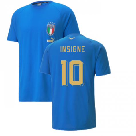 2022-2023 Italy Player Casuals Tee (Blue) (INSIGNE 10)