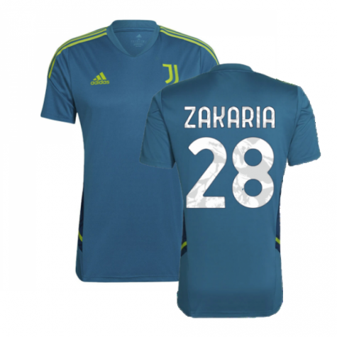 2022-2023 Juventus Training Shirt (Active Teal) (ZAKARIA 28)