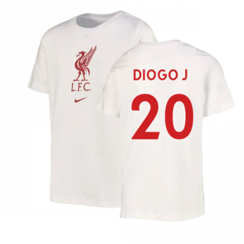 2022-2023 Liverpool Crest Tee (White) (DIOGO J 20)