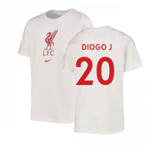 2022-2023 Liverpool Crest Tee (White) - Kids (DIOGO J 20)