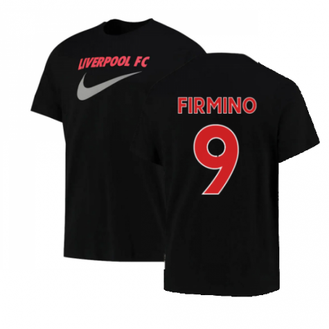 2022-2023 Liverpool Swoosh Tee (Black) (FIRMINO 9)